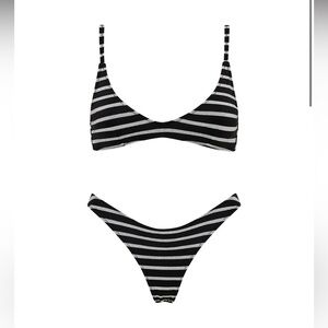 Triangl Maia Conch black and silver striped bikini
